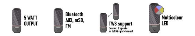5 Best portable wireless speakers with LED lights available in India 10 Zebronics Zeb-Prism Features