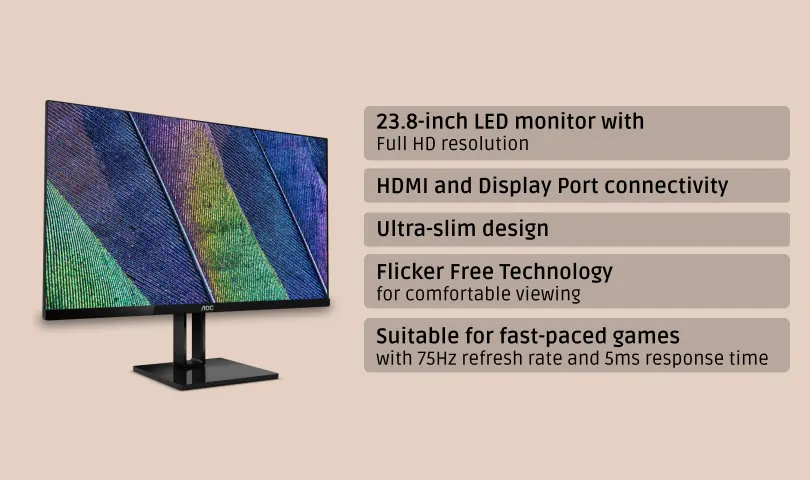 11 Best computer monitors under Rs 15000 in India 10 AOC 24V2Q Monitor with details