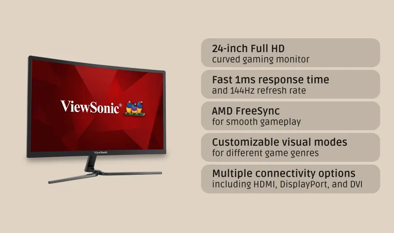 11 Best computer monitors under Rs 15000 in India 4 ViewSonic VX2458-C-MHD with details