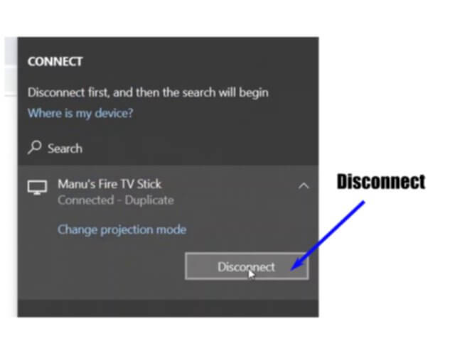 Screen mirror Windows laptop to Amazon Fire TV or Roku TV over a wireless network 7 disconnect screen mirroring fire tv