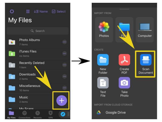 How to scan and transfer a document as PDF from iPhone to Windows PC? 10 Scan the document with documents app