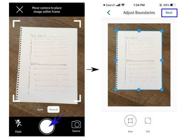 How to scan and transfer a document as PDF from iPhone to Windows PC? 3 HP Smart scan document