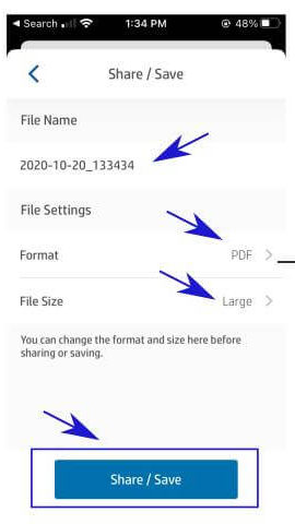 How to scan and transfer a document as PDF from iPhone to Windows PC? 5 HP smart save to files