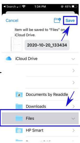 How to scan and transfer a document as PDF from iPhone to Windows PC? 7 HP smart save to files