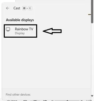 Screen mirror Windows laptop to Amazon Fire TV or Roku TV over a wireless network 10 windows 11 cast pop up