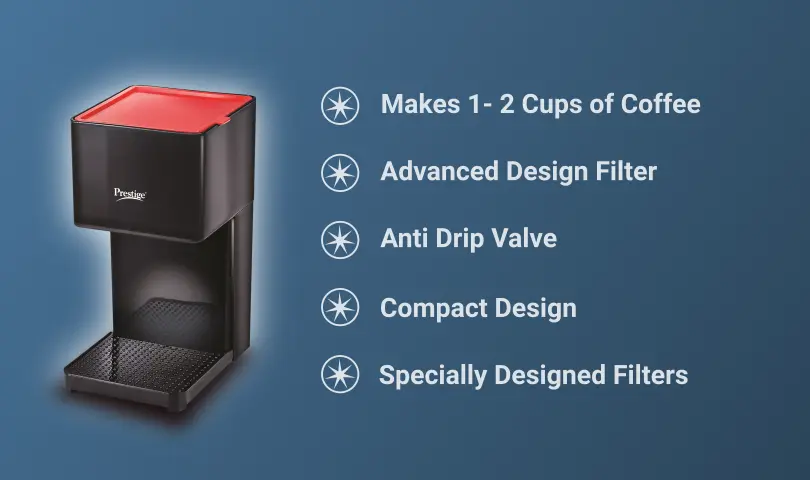 5 Best Electric Drip Coffee Makers Under Rs 2000 For Home 4 Prestige PCMD 2 coffee maker
