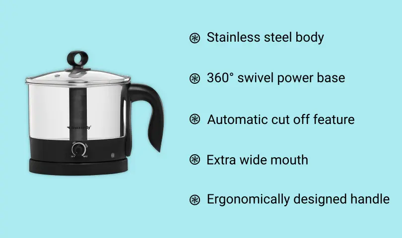 5 Best Multipurpose Electric Kettles In India 2 Butterfly Wave 1.2-Litre kettle