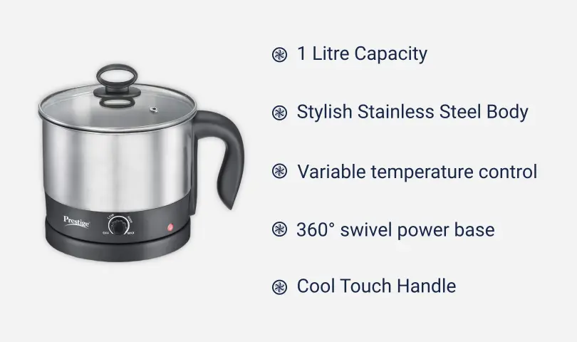 5 Best Multipurpose Electric Kettles In India 4 Prestige Multi Cooker 1 Litre - PMC 1.0